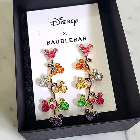 NWT DISNEY BAUBLEBAR Mickey Mouse string of lights colorful earrings - Picture 3 of 5